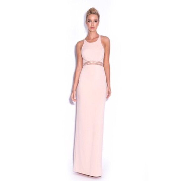 NWT Lumier by Bariano Australia Halter Sheath Gown Pink - Picture 1 of 16